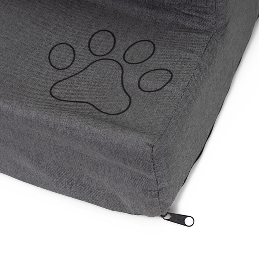 Schodki dla psa do łóżka 40 cm podest, rampa 4-stopniowa, miękkie schody ciemnoszare