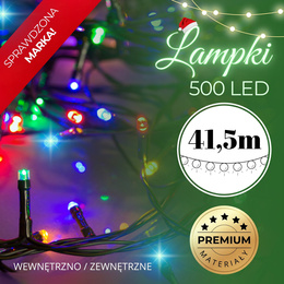 Lampki choinkowe 500 Led multikolor + flash 41,5 m oświetlenie świąteczne