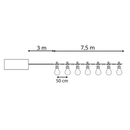 Lampki choinkowe żarówki 15 Led oświetlenie zewnętrzne solarne 10,5 m multikolor
