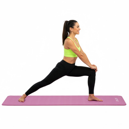 Mata do ćwiczeń 183x61 cm antypoślizgowa NBR do jogi, stretchingu z uchwytem różowa