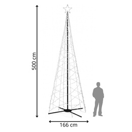 Choinka LED do ogrodu 500 cm dekoracja świecąca świąteczna 840 LED ciepły biały + ciepły biały flash