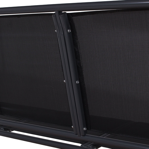 Huśtawka ogrodowa 3 osobowa fiona stalowa do 220 kg z regulowanym daszkiem i poduszkami