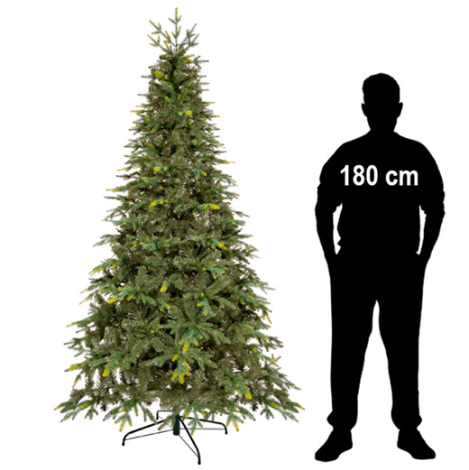 Choinka sztuczna 240 cm świerk naturalny jak żywy, ze stojakiem nowoczesny gęsty 
