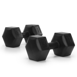 Ciężarki 2x5 kg hexagonalne do ćwiczeń fitness hantle zestaw 2 szt. czarne