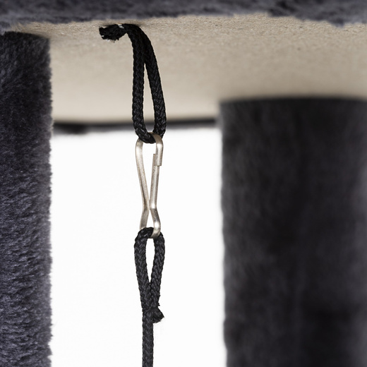 Drapak dla kota, dwa poziomy, legowisko z drabinką i sizalem do drapania, grafitowy