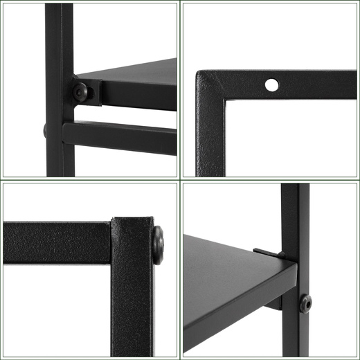 Półka ścienna, potrójna uniwersalna 57,5x21x50 cm wisząca, czarna