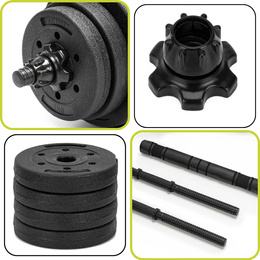 Hantle 2x20 kg do ćwiczeń regulowane 40 kg zestaw obciążeń gryf do treningu siłowego