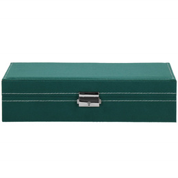 Szkatułka na biżuterię 28x19,5x7 cm zielony welurowy organizer z przegródkami
