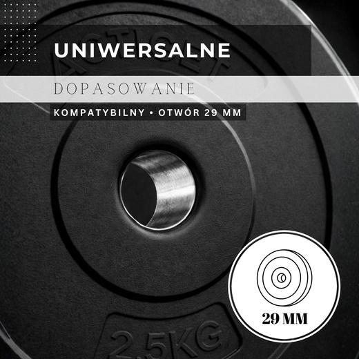 Obciążenie bitumiczne 1,25 kg 2 szt. talerz kompozytowy 29 mm krążek do sztangi hantli