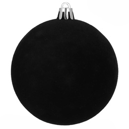 Bombki choinkowe 9 szt. zestaw dekoracji świątecznych 8,5 cm nietłukące, zamszowe, czarne