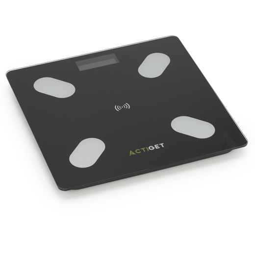 Waga łazienkowa, elektroniczna 180 kg szkło hartowane, LCD, z bluetooth, aplikacją czarna