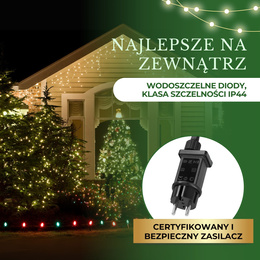 Lampki choinkowe 1000 led ciepły biały + flash 50m oświetlenie świąteczne IP44