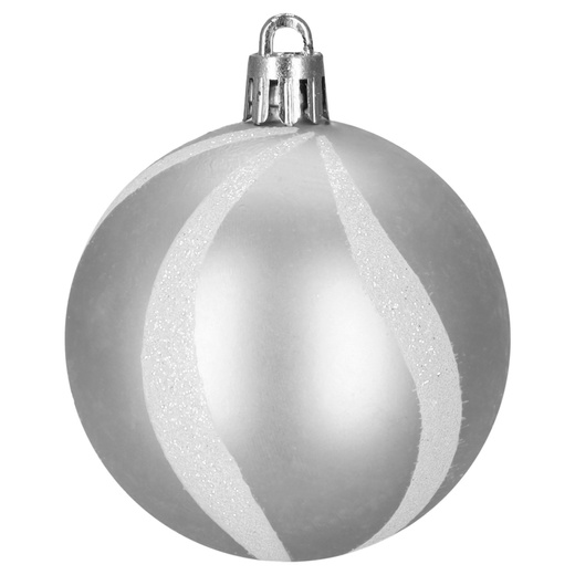 Bombki choinkowe 40 szt. ozdoby kule, lizaki, szyszki, laski cukrowe nietłukące srebrne