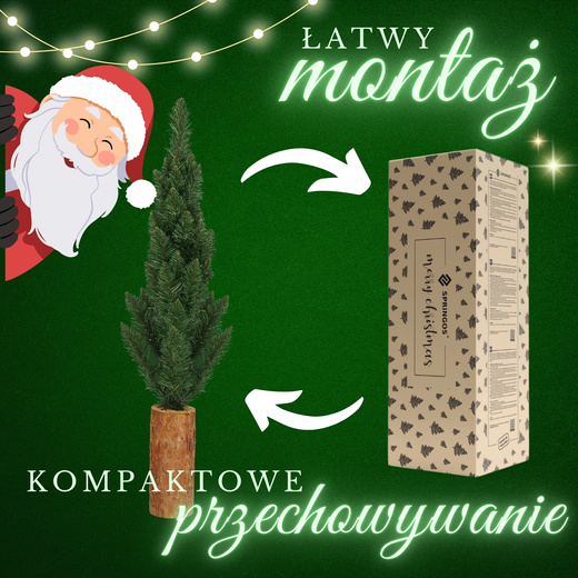 Choinka na pniu 100 cm premium sztuczna jodła zielona mini