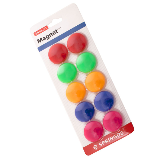 Kolorowe okrągłe magnesy do tablicy magnetycznej zestaw 10 szt