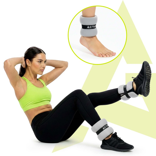 Obciążenia na ręce i nogi 2x0,5 kg do treningu fitness i cardio, szare