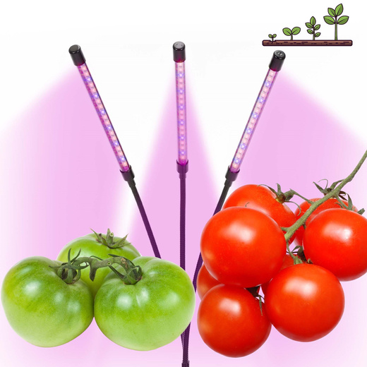 Lampa do doświetlania roślin LED do wzrostu uprawy 3 panele z timerem i klipsem, usb