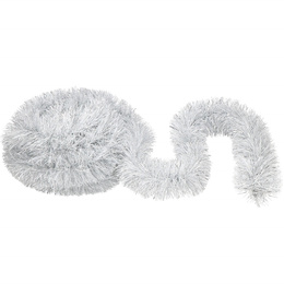 Łańcuch na choinkę 6m srebrny, girlanda choinkowa, średnica 7cm