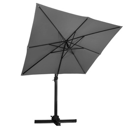 Parasol ogrodowy 440 cm z pokrowcem duży na wysięgniku na balkon, taras grafitowy