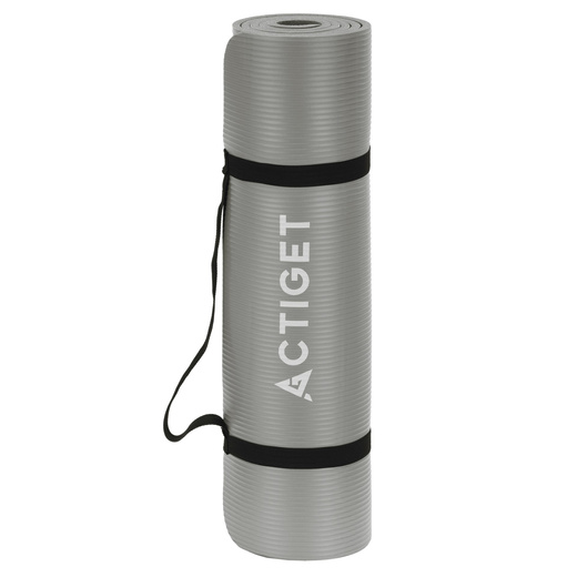 Mata do jogi, ćwiczeń fitness 183x61 cm antypoślizgowa, materac do stretchingu szary