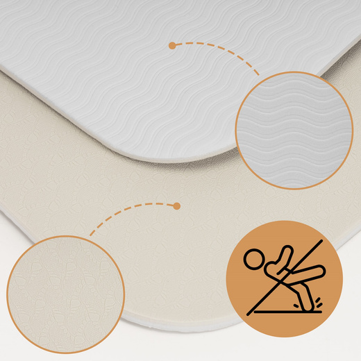 Mata do jogi, ćwiczeń fitness 183x61 cm antypoślizgowa, materac do stretchingu, jasny beż