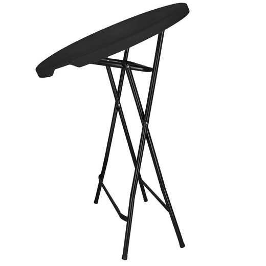 Stół składany cateringowy 110x80 cm okrągły stolik bankietowy koktajlowy czarny