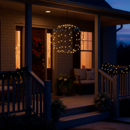 Kula świetlna 160 LED dekoracja świąteczna do ogrodu, IP44 ciepły biały + biały flash