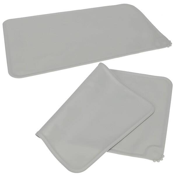 Mata pod miskę dla psa, kota wodoodporna podkładka antypoślizgowa szara