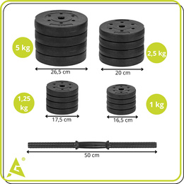 Hantel do ćwiczeń 40 kg hantla regulowana zestaw obciążeń 2x20 kg gryf do treningu siłowego