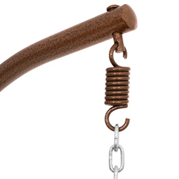 Kokon ogrodowy rattanowy z poduszkami fotel wiszący bujak huśtawka na metalowym stelażu brązowa