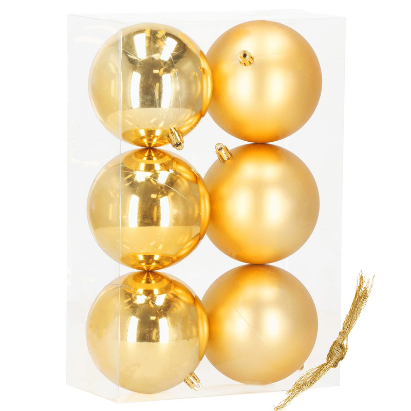 Bombki choinkowe 6 szt. ozdoby świąteczne zestaw 9,5 cm zlote