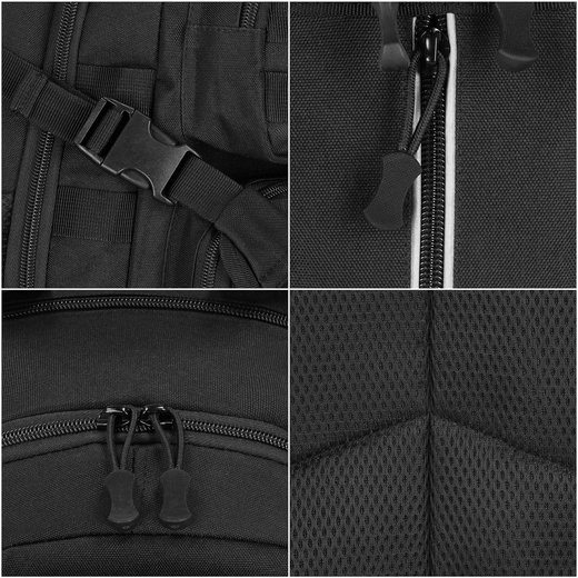 Plecak wojskowy, turystyczny z kieszeniami survival czarny