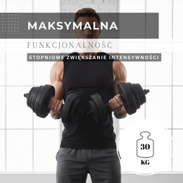 Hantle regulowane zestaw 2x 15 kg obciążeń gryf do treningu siłowego 30 kg talerze zaciski
