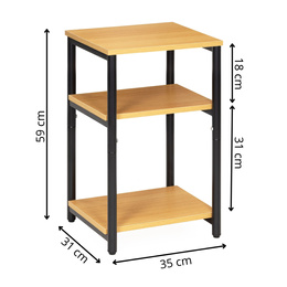 Szafka nocna, stolik z półkami do sypialni 35x31x59 cm nakastnik, jasnobrązowy