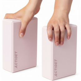 Kostka do jogi piankowa EVA 23x15x7,5 cm klocek blok do ćwiczeń pilates stretching różowa