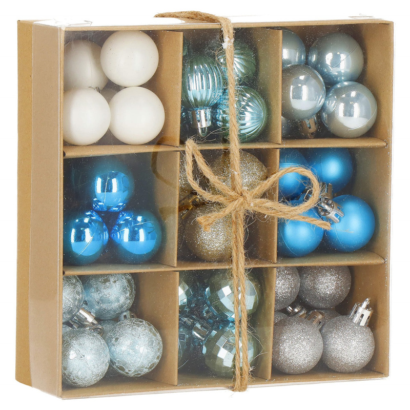 Bombki choinkowe 54 szt. ozdoby świąteczne zestaw 3cm niebieskie