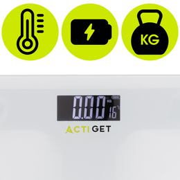 Waga łazienkowa, elektroniczna 150 kg szkło hartowane, biała