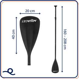 Wiosło do deski SUP kajakowe regulowane 3-częściowe składane 160 – 208 cm do pontonu