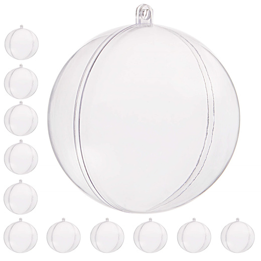 Bombki akrylowe 10cm kula plastikowa decoupage zestaw 12 szt.