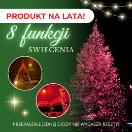 Lampki choinkowe 300 led czerwony 21,5 m oświetlenie świąteczne