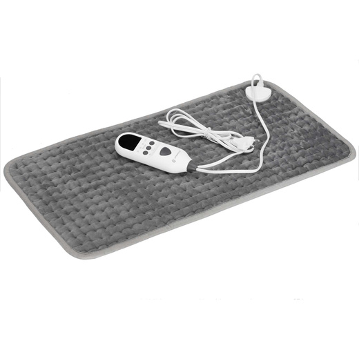 Mata grzewcza 60x30 cm elektryczna poduszka rozgrzewająca z pilotem i timerem, szara