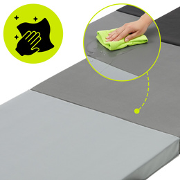 Mata treningowa, materac składany do ćwiczeń 180x60x5,5 cm gimnastyczny, czarno-szary