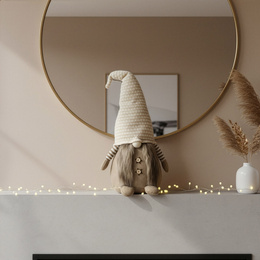 Skrzat 50 cm figurka dekoracyjna do świątecznego wystroju wnętrz, gnom, krasnal stojący