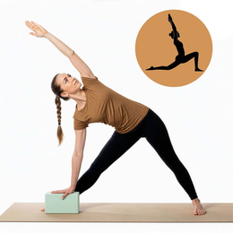 Kostka do jogi piankowa EVA 23x15x7,5 cm klocek blok do ćwiczeń pilates stretching miętowy