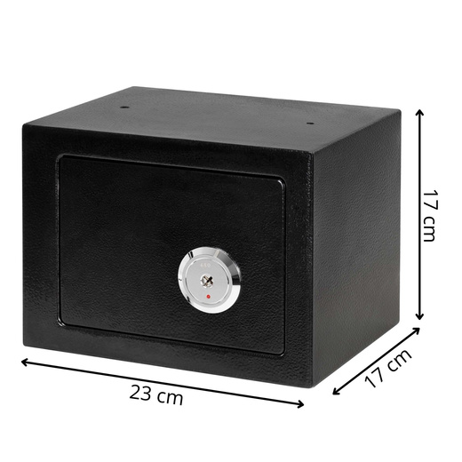 Sejf domowy na pieniądze, kasetka, skrzynka kasa pancerna z 3 kluczami czarna