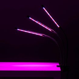Lampa do doświetlania roślin LED do wzrostu uprawy 3 panele z timerem i klipsem, usb