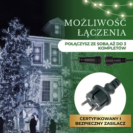 Lampki choinkowe 1000 Led biały zimny 81,5 m oświetlenie świąteczne IP44