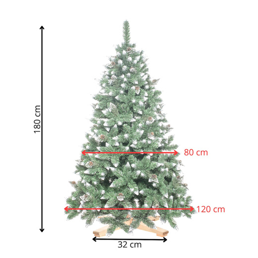 Choinka sztuczna 180 cm premium Royal Trees sosna diamentowa ośnieżona z szyszkami