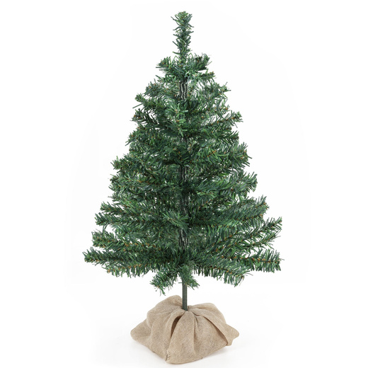 Choinka sztuczna 60 cm sosna naturalna z jutą małe drzewko świateczne na stolik, biurko