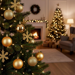 Bombki choinkowe 40 szt. zestaw dekoracji świątecznych, nietłukące, złoty